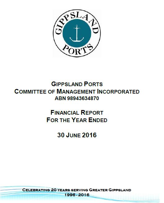 Gippsland Ports  15/16 Financial Statements and  Reporting Supplement
